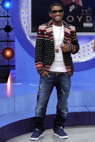 Go Vote for My Video - Lloyd poses on set at BET's 106 &amp; Park (Photo: John Ricard / BET)
