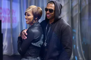 Monica and Shannon Brown - This past November, Monica and Shannon Brown celebrated their one-year wedding anniversary at the Ritz-Carlton Lodge, Reynolds Plantation in Greensboro, Georgia, on a small boat with no kids in sight. Brown recently spoke glowingly of his wife on an episode of a television series Fascinating Celebrity Weddings. ""She was so beautiful," Brown said of their fairytale wedding. "Everything from her dress to her hair and makeup and, you know, her smile is beautiful as well and it just took me away."(Photo: John Ricard/BET)