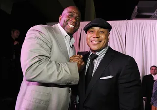 Icons Connect - NBA legend Magic Johnson and hip hop icon LL Cool J attend Fashion's Night Out in Los Angeles at Westfield's Century City mall. (Photo:&nbsp; Amy Graves/Getty Images for Westfield Century City)