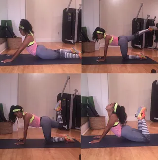 Angela Simmons @angelasimmons - "On the road but still working it out! Cool down from my workout!"  Talk about motivation! Angie doesn't let her workouts fall by the wayside, even on the road.(Photo: Angela Simmons via Instagram)