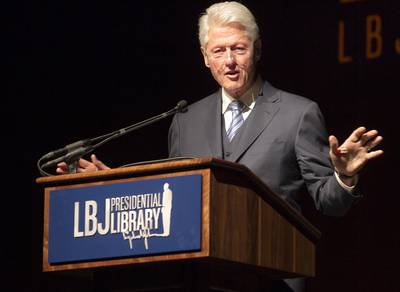 Moving Backward - Former President Bill Clinton slammed efforts to weaken the Voting Rights Act signed into law by Lyndon B. Johnson at a summit honoring the late president's landmark civil rights achievements. &quot;We all know what this is about. This is a way of restricting a franchise after 50 years of expanding it,&quot; Clinton said, referring to the spread of new photo ID laws. &quot;Is this what&nbsp;Martin Luther King gave his life for?&quot;  (Photo: Deborah Cannon-Pool/Getty Images)