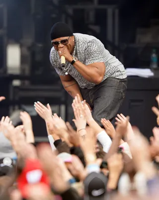 G.O.A.T. - LL Cool J shows he can still rock a crowd during a performance on stage during the Coke Zero Countdown at the NCAA March Madness Music Festival at Reunion Park in Dallas. (Photo: Mike Coppola/Getty Images for Turner)