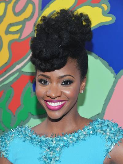 Teyonah Parris  - The actress dazzles in this fabulous natural updo — kinky gals take note.  (Photo: Alberto E. Rodriguez/Getty Images)