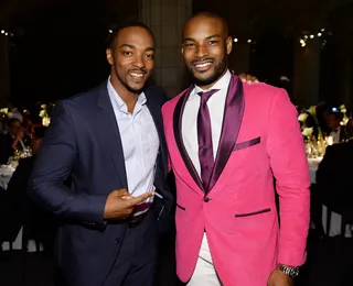 Dapper Duo - Anthony Mackie and model Tyson Beckford&nbsp;make these suits look good at the Montblanc Celebrates 90 Years of the Iconic Meisterstuck event at Guastavino's in New York City. (Photo: Dimitrios Kambouris/Getty Images for Montblanc)