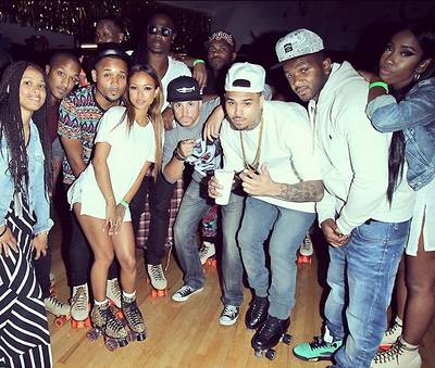 Chris Brown @chrisbrownofficial - During BET Experience Weekend, Chris Brown had a roller-skating party and, judging by this pic, every attendee had good, clean fun for an even better cause.   (Photo: Chris Brown via Instagram)