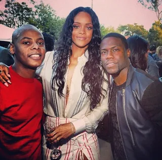 Brunchin’ - Kevin Hart has history with Roc Nation dating back to the days when he starred in Roc-A-Fella affiliated films Paper Soldiers and Death of Dynasty. So kicking it Roc Nation exec Tyran &quot;Ty Ty&quot; Smith and Rihanna at the Roc Nation Brunch during the 2014 Grammy Awards weekend is like a family reunion.&nbsp;(Photo: Kevin Hart via Instagram)
