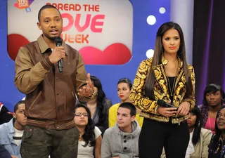 New Video - Terrence J and Rocsi Diaz at 106 &amp; Park, February 15, 2012. (Photo: John Ricard / BET)