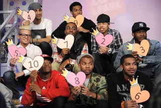 We Love Her - Audience members plays a King of Hearts game with Cassie at 106 &amp; Park, February 15, 2012. (Photo: John Ricard / BET)