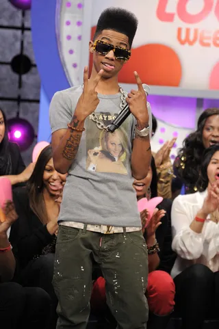 Peace and Love - Lil Twist at 106 &amp; Park, February 14, 2012. (Photo: John Ricard / BET)