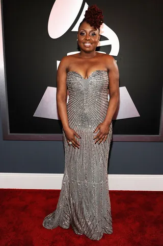Ledisi - The jazz singer looked like a glorious ornament in this figure-enhancing silver number with a sweetheart neckline. Way to take what God gave you and make it sing.(Photo: Larry Busacca/Getty Images)