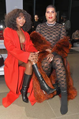 Elisa and EJ Johnson - Elisa and EJ Johnson sit front row at the Laquan Smith show (Photo:&nbsp;Michael Loccisano/Getty Images for NYFW: The Shows)