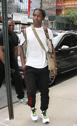 A$AP Rocky - A$AP Rocky was spotted out and about in New York City.(Photo: Said Elatab / Splash News)