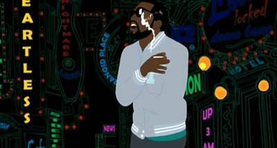 Kanye West, &quot;Heartless&quot; - Teamed with Kanye while the rapper was going through an experimental phase, Hype cleverly switches it up by referencing the groundbreaking 1981 animated movie American Pop&nbsp;with rainbow-y video vixens and a cartoon Kanye dancing around dramatically.&nbsp;(Photo: Roc-A-Fella Records)
