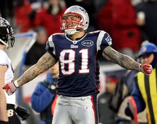 Aaron Hernandez - Aaron Hernandez is the youngest player on this list and as the New England Patriots' tight end, he'll be competing at this year's Super Bowl against Victor Cruz. Unfortunately we'll have to wait until February 5, 2012, to see who will be number one.(Photo: Jim Rogash/Getty Images)