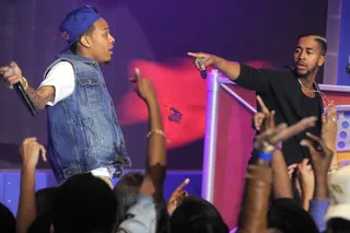 Dynamic Duo - In 2007, Bow Wow and Omarion teamed up for a Best of Both World-type collaboration. They released Face Off, which, with the help of the hits "Girlfriend" and "Hey Baby," was certified gold.&nbsp;(Photo: John Ricard / BET)