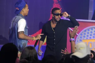 Back at It\r - Bow Wow and Omarion perform at 106 &amp; Park, January 23, 2012. (Photo: John Ricard / BET)