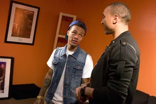 Tell Me About It\r - Bow Wow, in the green room at 106 &amp; Park,&nbsp;tells Tony Anderson of BET.com that he will never give up the "Mr. 106 &amp; Park" title.&nbsp;January 23, 2012. (Photo: John Ricard / BET)
