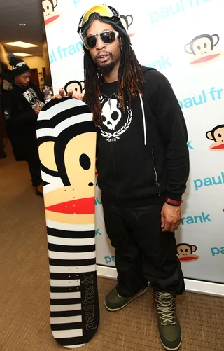 Whaaaaat?! - Lil Jon poses with a Paul Frank snowboard at Day 3 of Kari Feinstein's Style Lounge during the Sundance Film Festival. (Photo: Barry Brecheisen/Getty Images)