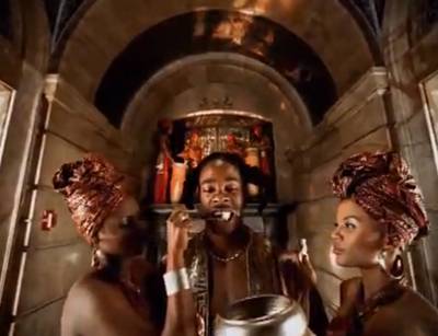 Busta Rhymes, 'Put Your Hands Where My Eyes Could See' - With tribal dancing and paint to match, it's not hard to tell Coming to America inspired the video for this&nbsp;Busta Rhymes&nbsp;Grammy-nominated hit.&nbsp;Hype Williams&nbsp;got behind the lens.(Photo: Courtesy of Aftermath Records)
