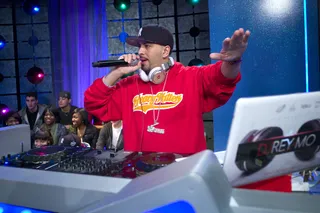 Follow Me - DJ Reymo fires up the crowd at 106 &amp; Park, January 20, 2012. (Photo: John Ricard / BET)