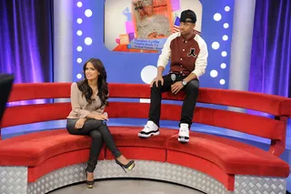 Right There - Rocsi Diaz and Terrence J show their support for our armed forces at 106 &amp; Park, January 19, 2012. (Photo: John Ricard / BET)