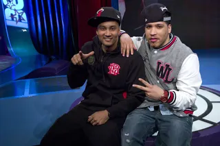 Two Cool Dudes - DJ Lyve and Robbie Nova at 106 &amp; Park, January 19, 2012. (Photo: John Ricard / BET)