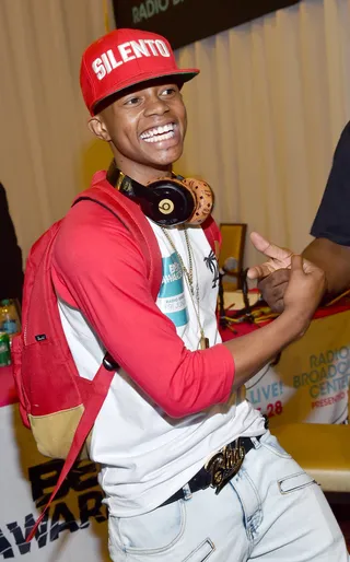 Watch Me ...  - "Watch Me Whip, Watch Me Nae Nae" rapper Silento gets hype as he attends the 2015 Radio Broadcast Center area. (Photo: Alberto Rodriguez/BET/Getty Images for BET)