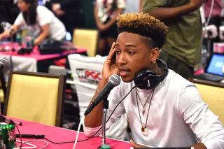 Young and in Charge  - Singer and host for the BET Awards Pre-Show&nbsp;Jacob Latimore&nbsp;chats with the media about his upcoming projects. (Photo: Alberto Rodriguez/BET/Getty Images for BET)