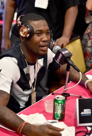 All Eyes on You  - Meek Mill is bringing the 215 to L.A.! He's got new music, a new celebrity boo, and more to discuss. (Photo: Alberto Rodriguez/BET/Getty Images for BET)