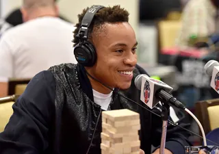 All Smiles and Laughs  - Artist Rotimi hits up the Radio Broadcast Center to sit down with media and discuss music. (Photo: Alberto Rodriguez/BET/Getty Images for BET)