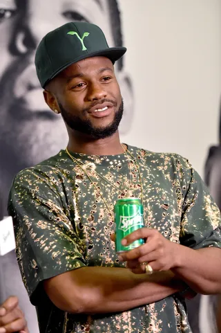 Obey Your Thirst  - Rapper Casey Veggies is quenching his thirst and hanging around the Radio Broadcast Center with other fellow artists. (Photo: Alberto Rodriguez/BET/Getty Images for BET)
