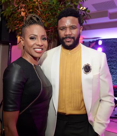 A Good Time - MC Lyte and The Game's Hosea Chanchez are chillin' and having a good time at the pre-dinner event before the big show. (Photo: Jason Kempin/BET/Getty Images for BET)
