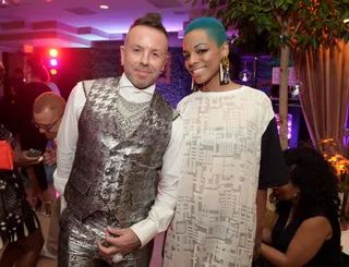 Get Fly - Artist, Sharaya J and guest rock fly futuristic looks to Debra Lee's pre-dinner event in L.A. (Photo: Jason Kempin/BET/Getty Images for BET)