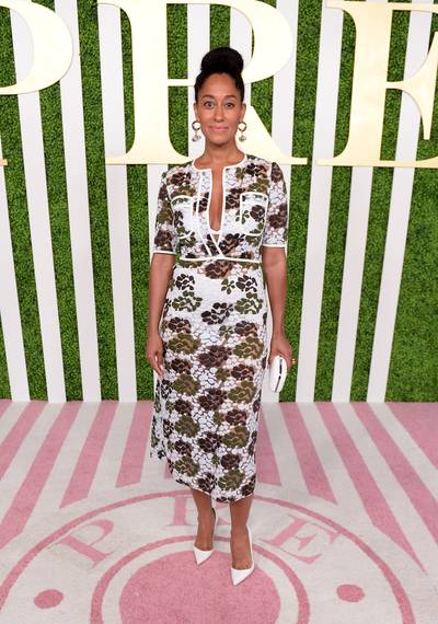 The Host is Here - Actress and 2015 BET Awards host, Tracee Ellis Ross looks fab in her springwear for the pre-dinner event. (Photo: Jason Kempin/BET/Getty Images for BET)