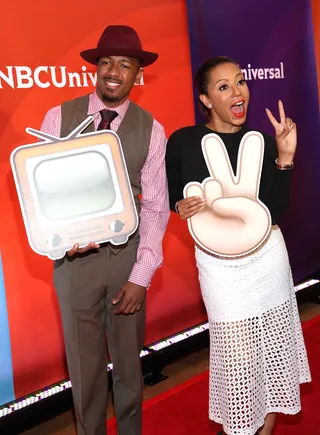 Nick and Mel - Nick Cannon and Mel B attend the NBC 2015 New York Summer Press Day at Four Seasons Hotel New York to promote a new season of America's Got Talent.(Photo: Robin Marchant/Getty Images)
