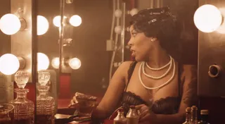 Something About the Night – December 2014  - K. Michelle's video for &quot;Something About the Night&quot;&nbsp;pay tribute to her former beau Idris Elba&nbsp;with a&nbsp;Billie Holiday-inspired visual. The video shows a tortured woman struggling to balance her love life and her work life and keep her feelings from boiling over from both. (Photo: KMichelle via Youtube)