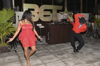 They’ve Got Moves - IFÉ-ILÉ kept the party going by teaching the crowd some authentic moves.&nbsp;(Photo: Gustavo Caballero/Getty Images for BET)