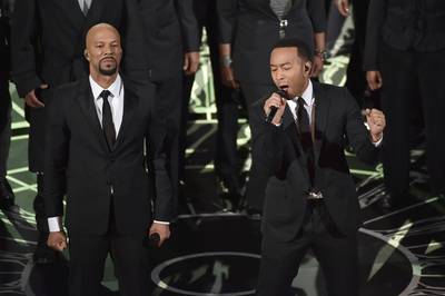 Common and John Legend – 'Glory' - Common and John Legend were able to create the feel, magic and struggle all in one when they recorded the hit song&nbsp;&quot;Glory&quot;&nbsp;as the theme for the 2014 film&nbsp;Selma. &quot;That's why Rosa sat on the bus/&nbsp;That's why we walk through Ferguson with our hands up/&nbsp;When it go down we woman and man up,&quot; Com rapped.(Photo: Kevin Winter/Getty Images)