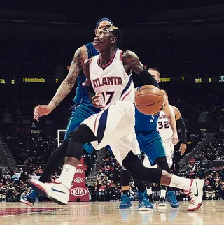 Euro-Stepping - Atlanta Hawks guard Dennis Schroder puts on for his native Germany with this Euro step. One of the best young cats in the NBA.(Photo: Atlanta Hawks via Instagram)