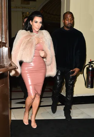 Bae and Boo - Kim Kardashian and Kanye West spend a night on the town in London.(Photo: &nbsp;Palace Lee, PacificCoastNews)