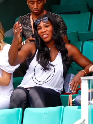 Serena Williams - Serena Williams&nbsp;sat in the audience during the French Open at Roland Garros in Paris. (Photo: CRYSTAL, PacificCoastNews)