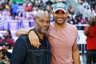 Chris Spencer (L) And Boris Kodjoe Pull Up To Enjoy The Game - (Photo: Leon Bennett/Getty Images for BET)