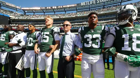 New York Jets CEO Christopher Johnson supports taking a knee on BET Breaks in 2018.