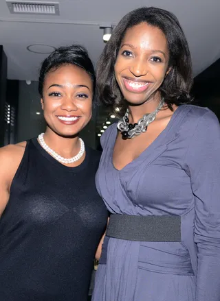 All Smiles - Tatyana Ali and the Root's Keli Goff. (Photo: Kris Connor/Getty Images for BET)