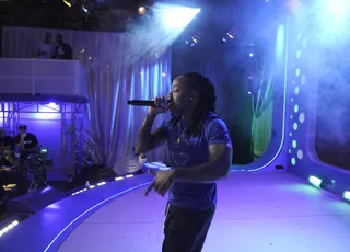What A Set - Ace Hood soundcheck at 106 &amp; Park, August 8, 2012. (Photo: John Ricard / BET)