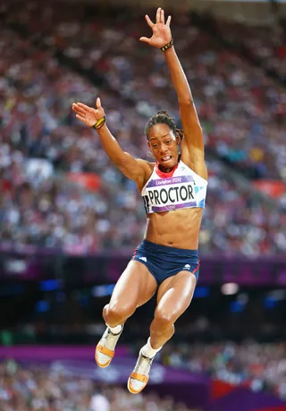 Brit Shara Proctor Falls Short in Long Jump - Shara Proctor of Great Britain failed to win a medal in the women's long jump final despite expectations for a U.K. win. (Photo: Michael Steele/Getty Images)