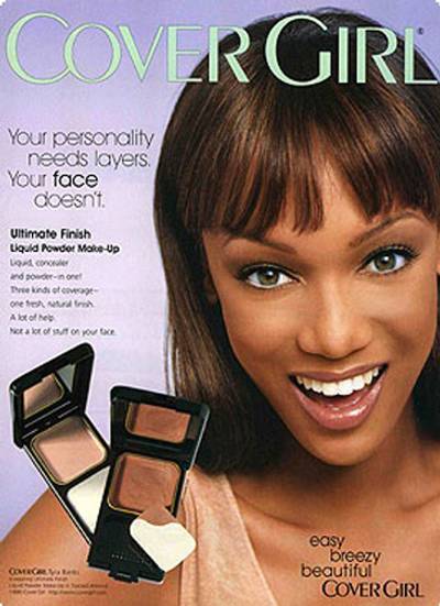 Tyra Banks - Tyra Banks was not only a CoverGirl model in the past, but now helps other wannabe models shine in the brand's spotlight through her America's Next Top Model TV competition. Winners of the show get their own CoverGirl ad campaign.  (Photo: CoverGirl)