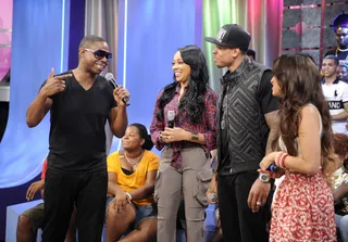 Doug E. Fresh - Doug E Fresh, Monica, Shannon Brown and Rocsi Diaz at BET's 106 &amp; Park, August 6, 2012. (Photo: John Ricard / BET)