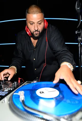 Hey, Mr. DJ! - DJ Khaled provided the soundtrack for the night. Here, he's pictured in his natural habitat: behind the ones and twos.&nbsp;(Photo: Bryan Steffy/BET/Getty Images)