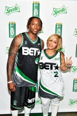 Lecrae (L) and Erica Campbell Looking Clean In The Sprite Team Jerseys - Lemon &amp; Lime - (Photo: Paras Griffin/Getty Images for BET)&nbsp;